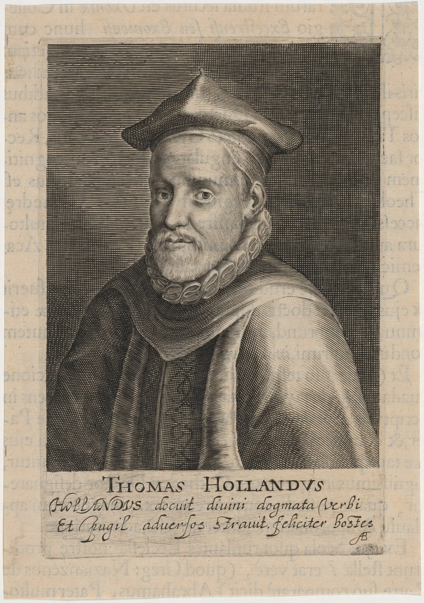 Thomas Holland, Regius Professor of Divinity at Oxford, and Rector of Exeter College, by Magdalena van de Passe, ink, 1620