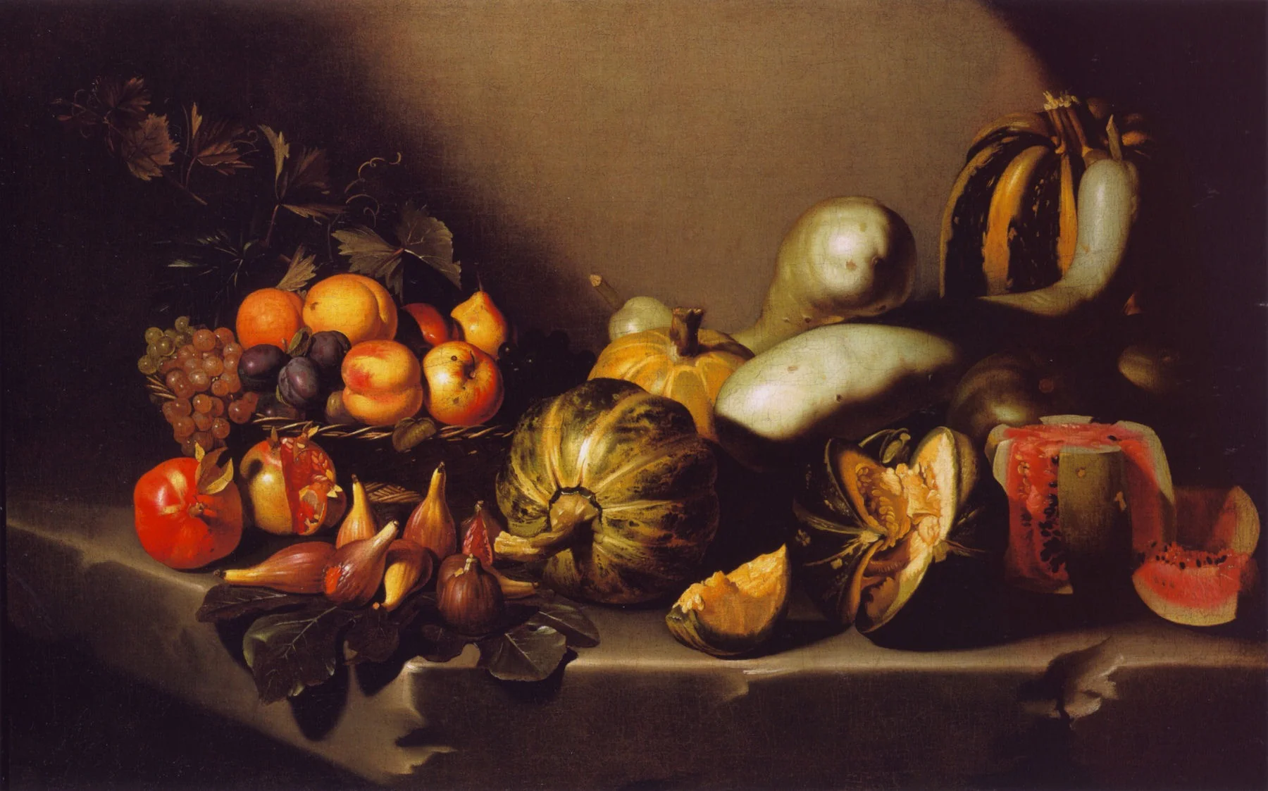 Still Life with Fruit, by Caravaggio, oil, 1601