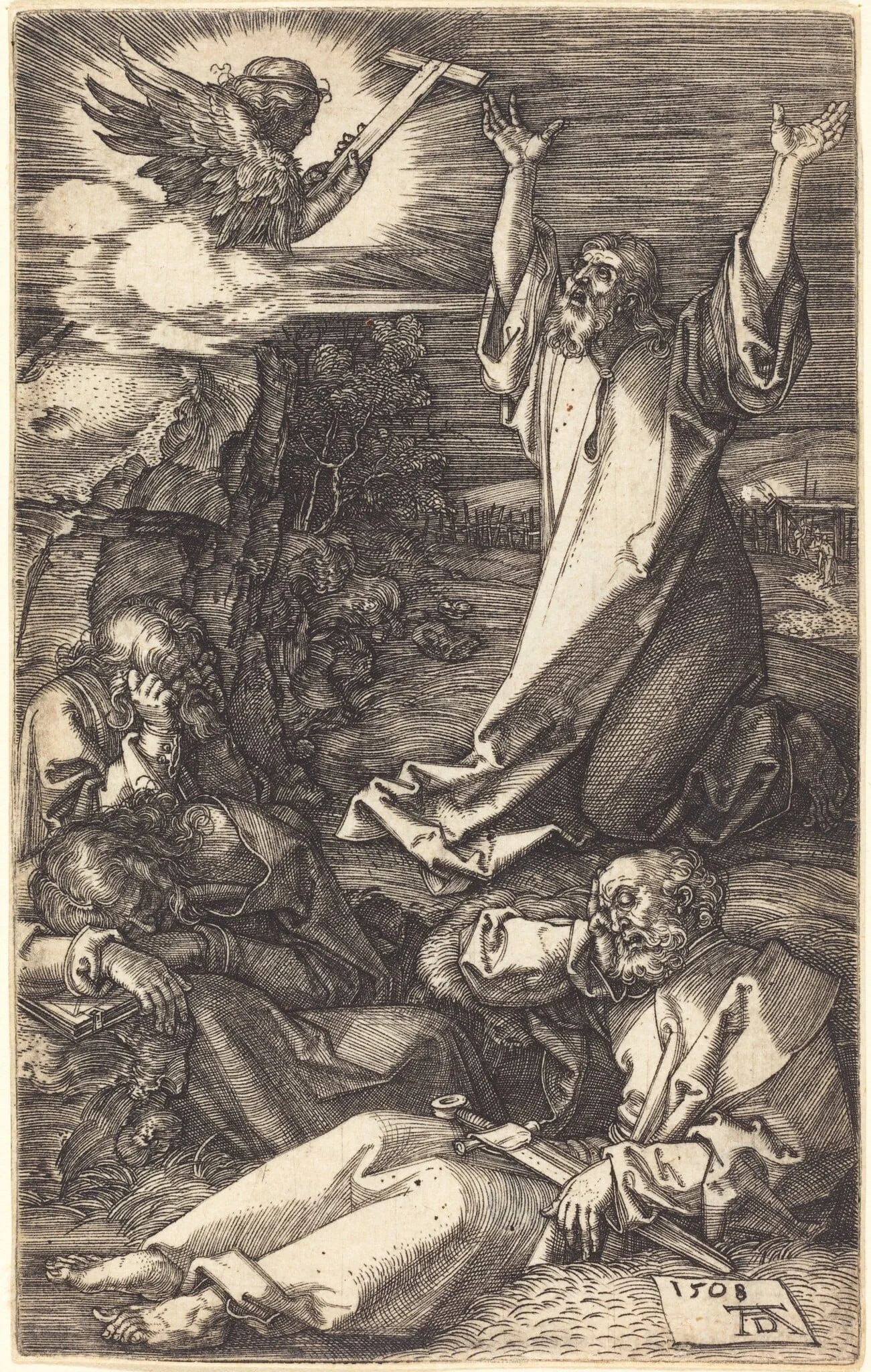 Christ on the Mount of Olives, by Albrecht Dürer, ink, 1508