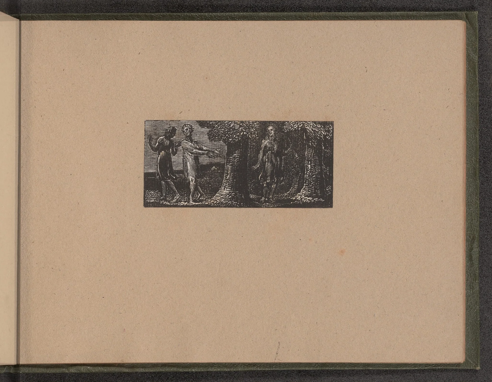 Colinet Mocked by Two Boys, by William Blake, ink, 1821