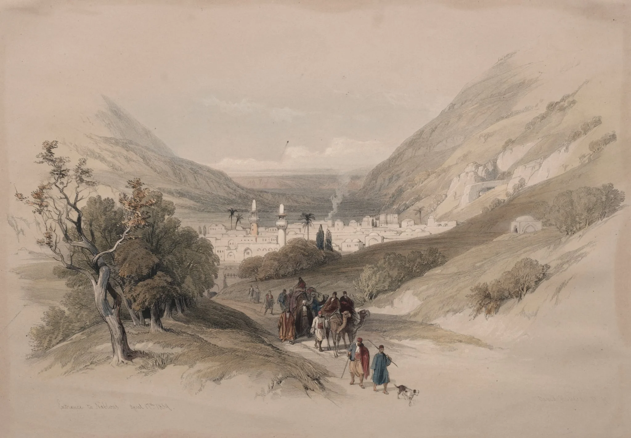 Entrance to Nablus, by David Roberts, 1839