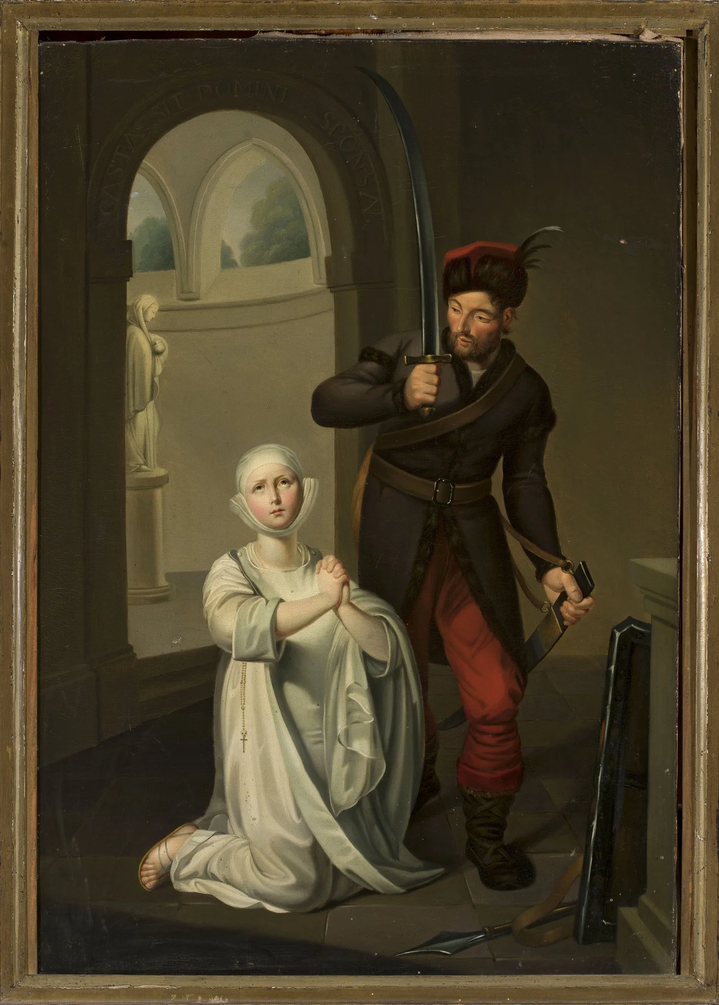 Virtuous nun, by Paul Joseph Bardou, oil, 1789