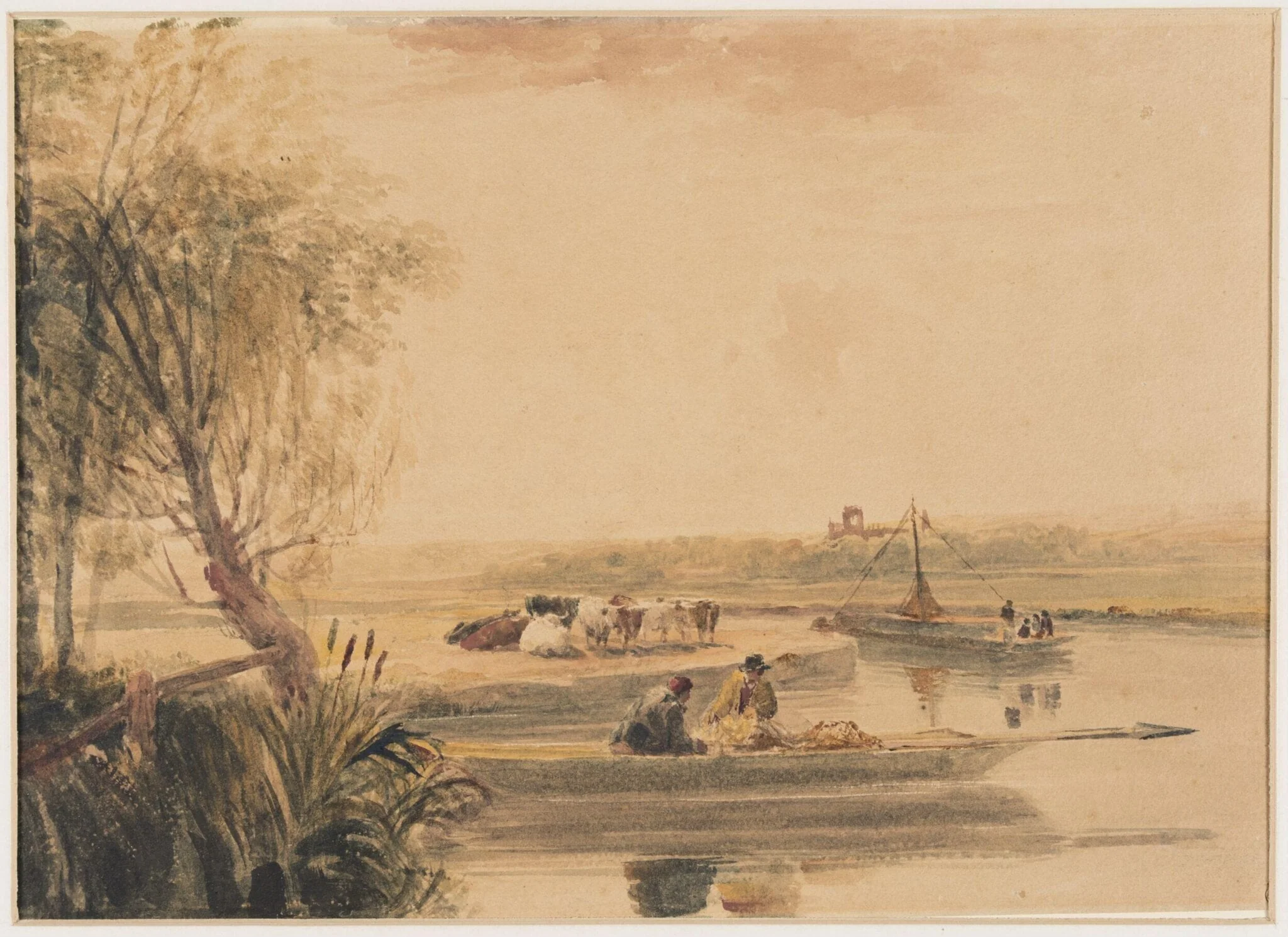 Landscape with Cattle, by Peter De Wint, watercolor, 1850