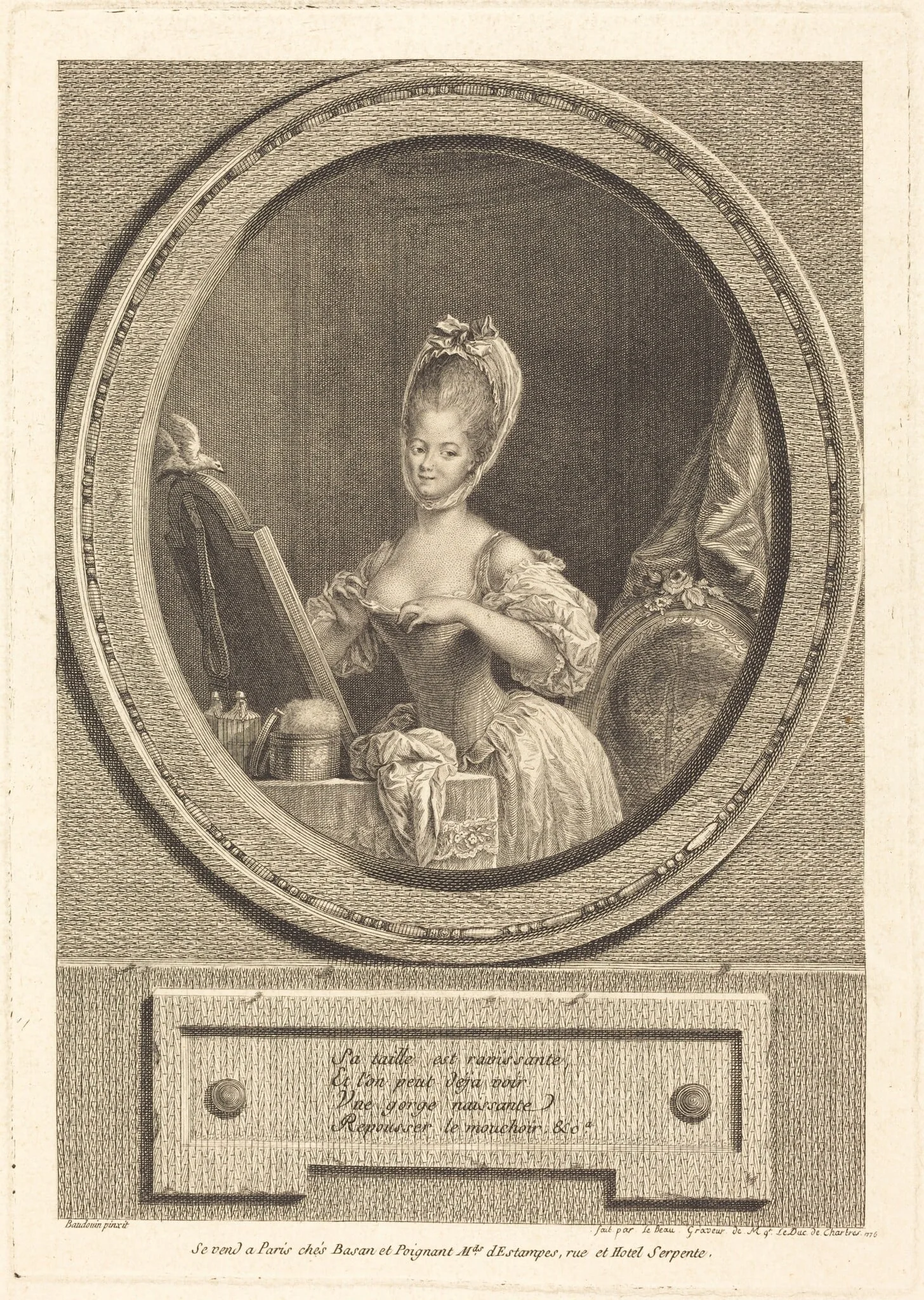 Sa taille est ravissante, by Pierre Adrien Le Beau, ink, 1776