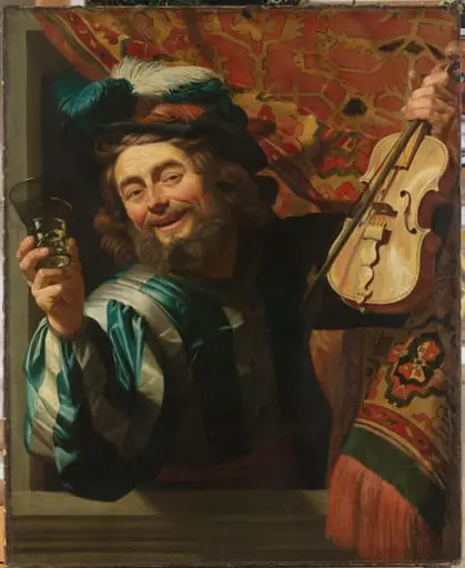 Een vrolijke vioolspeler