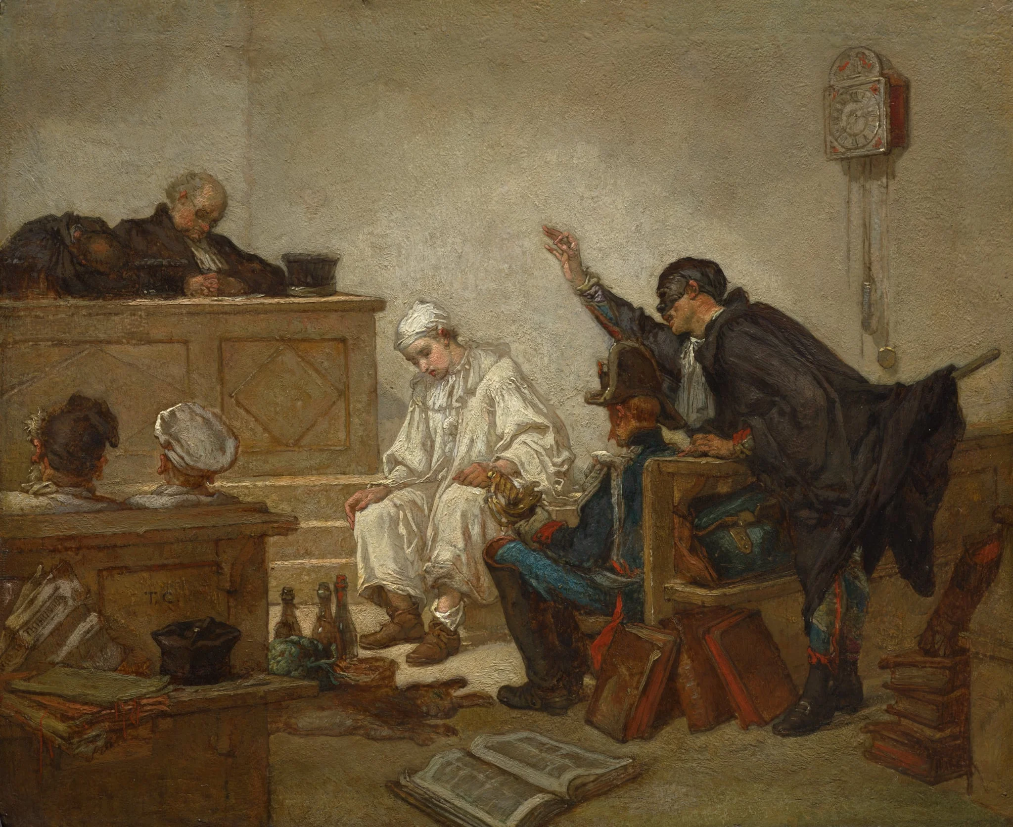 Pierrot in Criminal Court, by Thomas Couture, unspecified, 1867