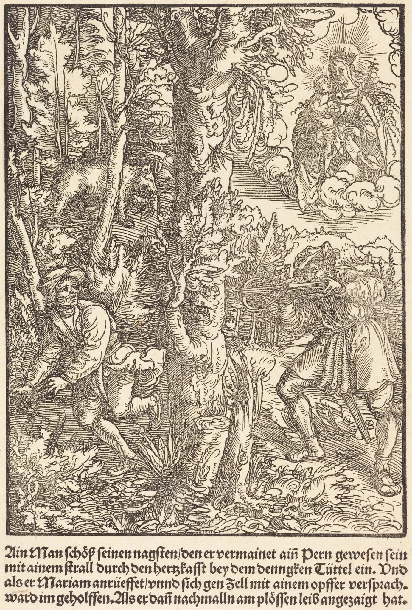 Ain Man Schoss seinen nagsten ..., by Master of the Miracles of Mariazell, ink, 1503