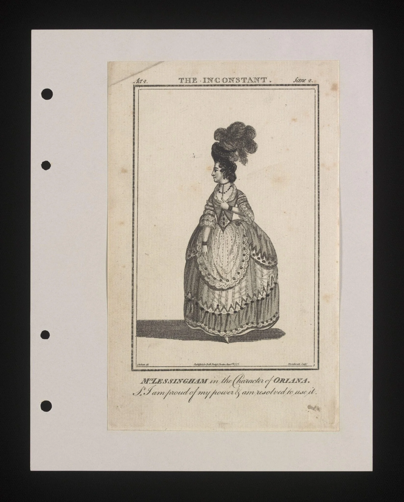 Mrs Lessingham in the character of Oriana