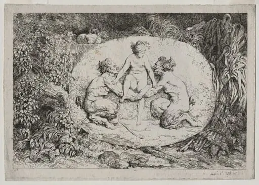 Bacchanales: Nymph Supported by Two Satyrs
