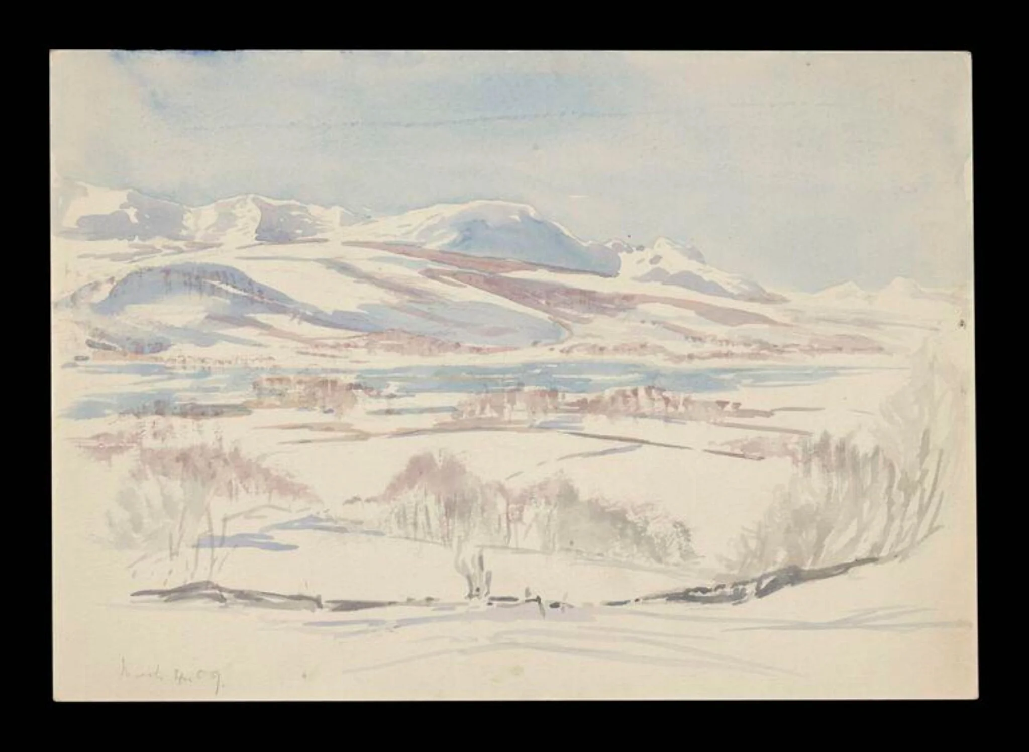 Mountains under snow, by Beatrix Potter, watercolor, 4