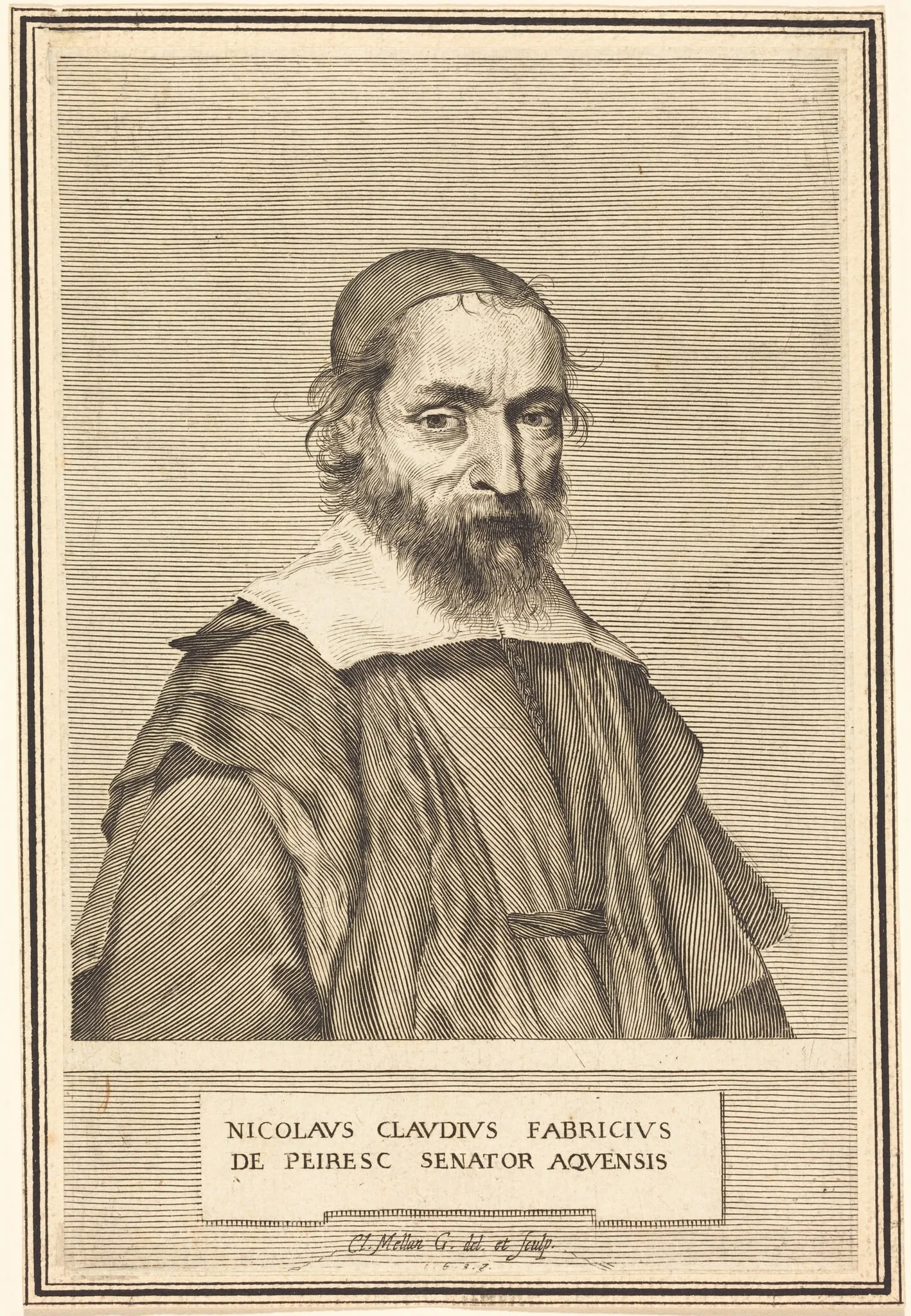 Nicolas-Claude Fabri de Peiresc, by Claude Mellan, ink, 1637