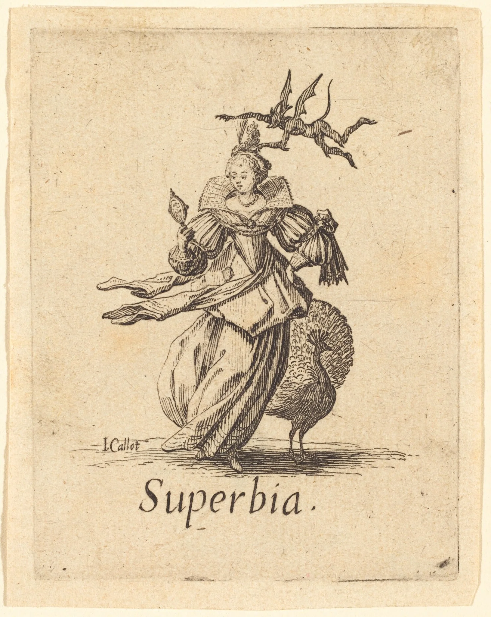 Pride (Vanity), by Jacques Callot, ink, 1621