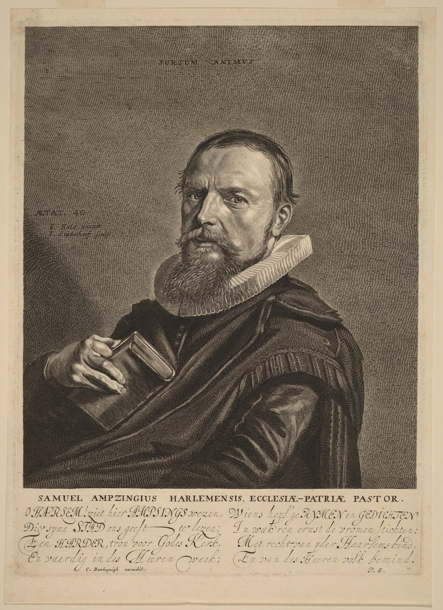 Samuel Ampzing, by Jonas Suyderhoff, ink, 1650