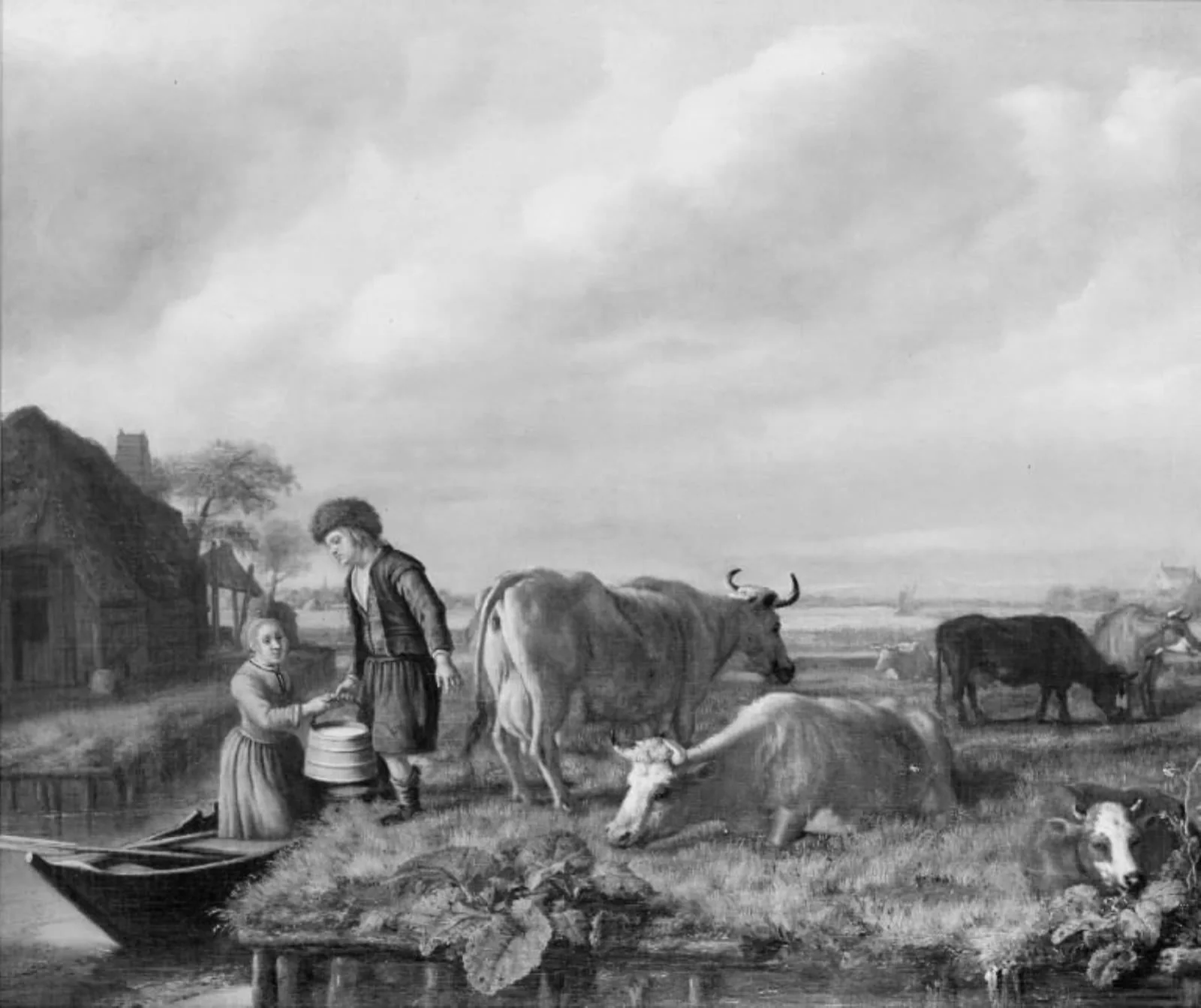 Milking Scene, by Unknown, 1650