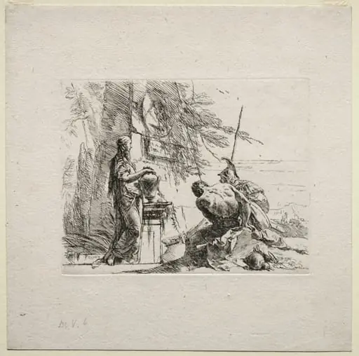 Various Caprices:  The Woman Standing with Hands on a Vase