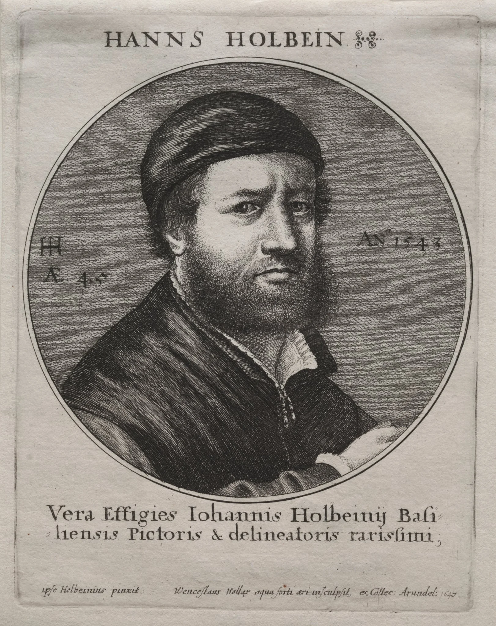 Portrait of Hans Holbein, by Wenceslaus Hollar, 1647