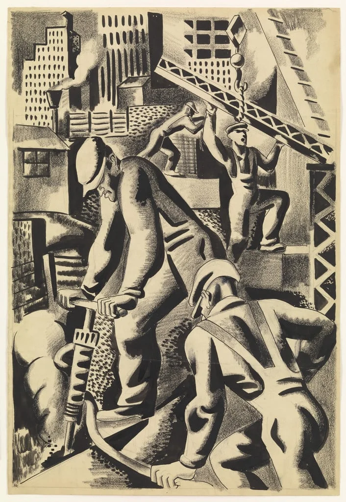 Untitled, by Jan Matulka, graphite, 1927
