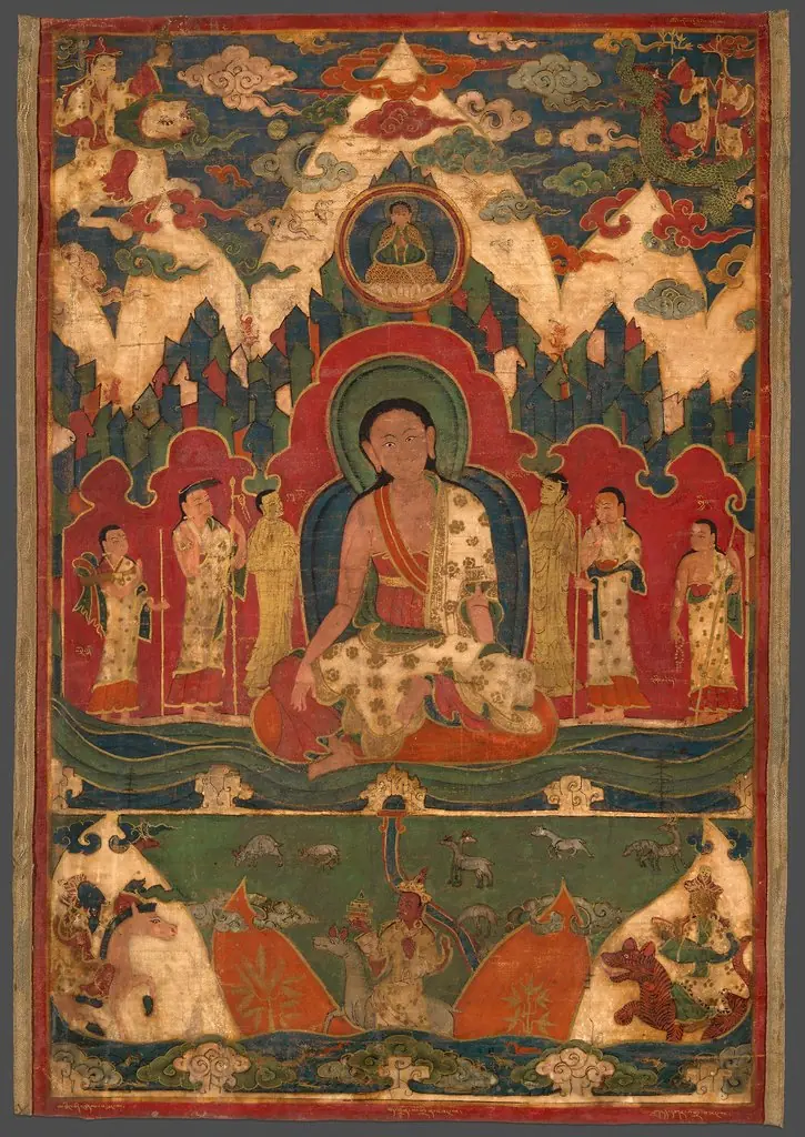 Painted Banner (Thangka) of Milarepa on Mount Kailasha