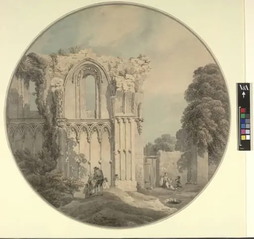 Part of the North Wall of St Joseph's Chapel, Glastonbury Abbey, Somerset