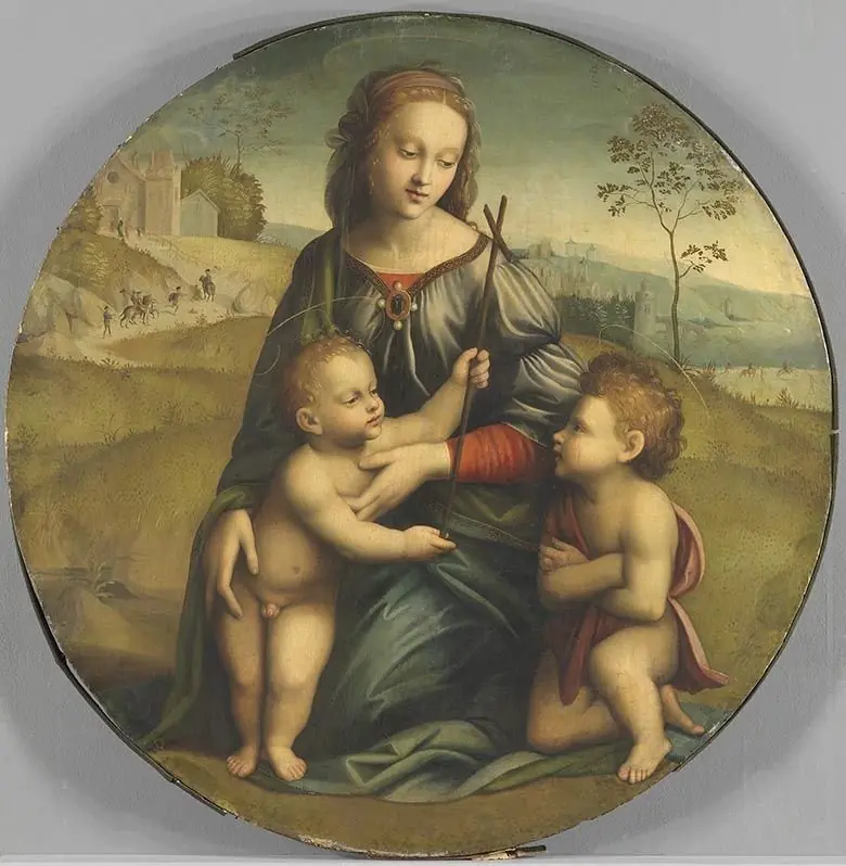 Virgin with child and little John