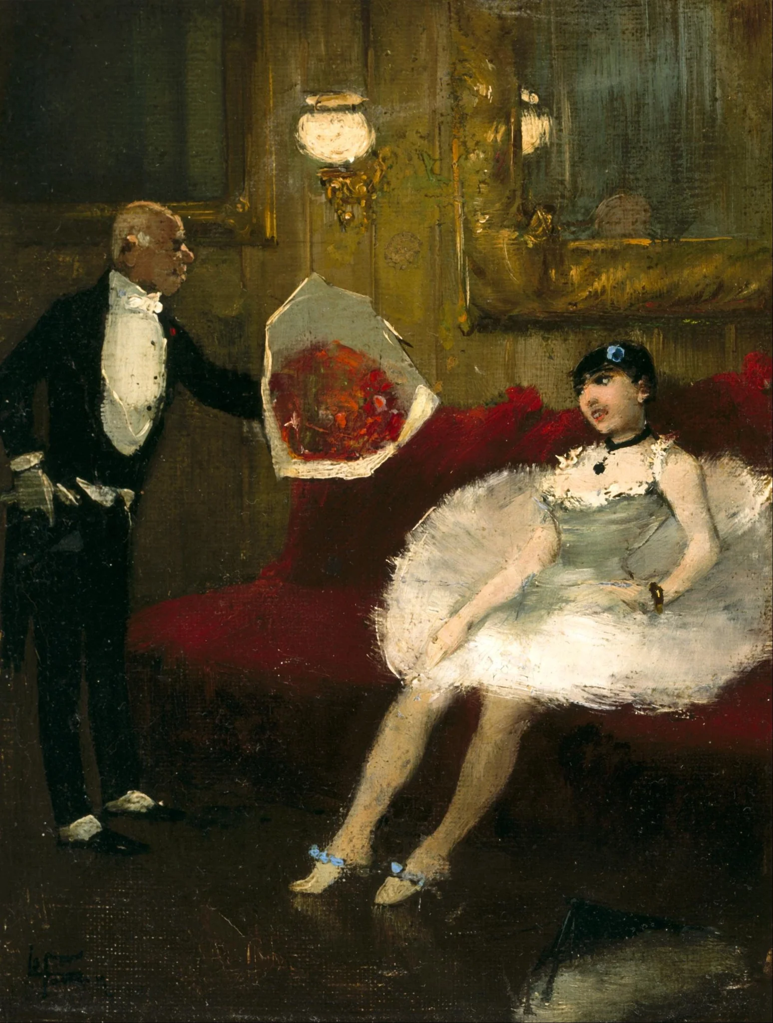The Admirer, by Jean-Louis Forain, oil, 1890