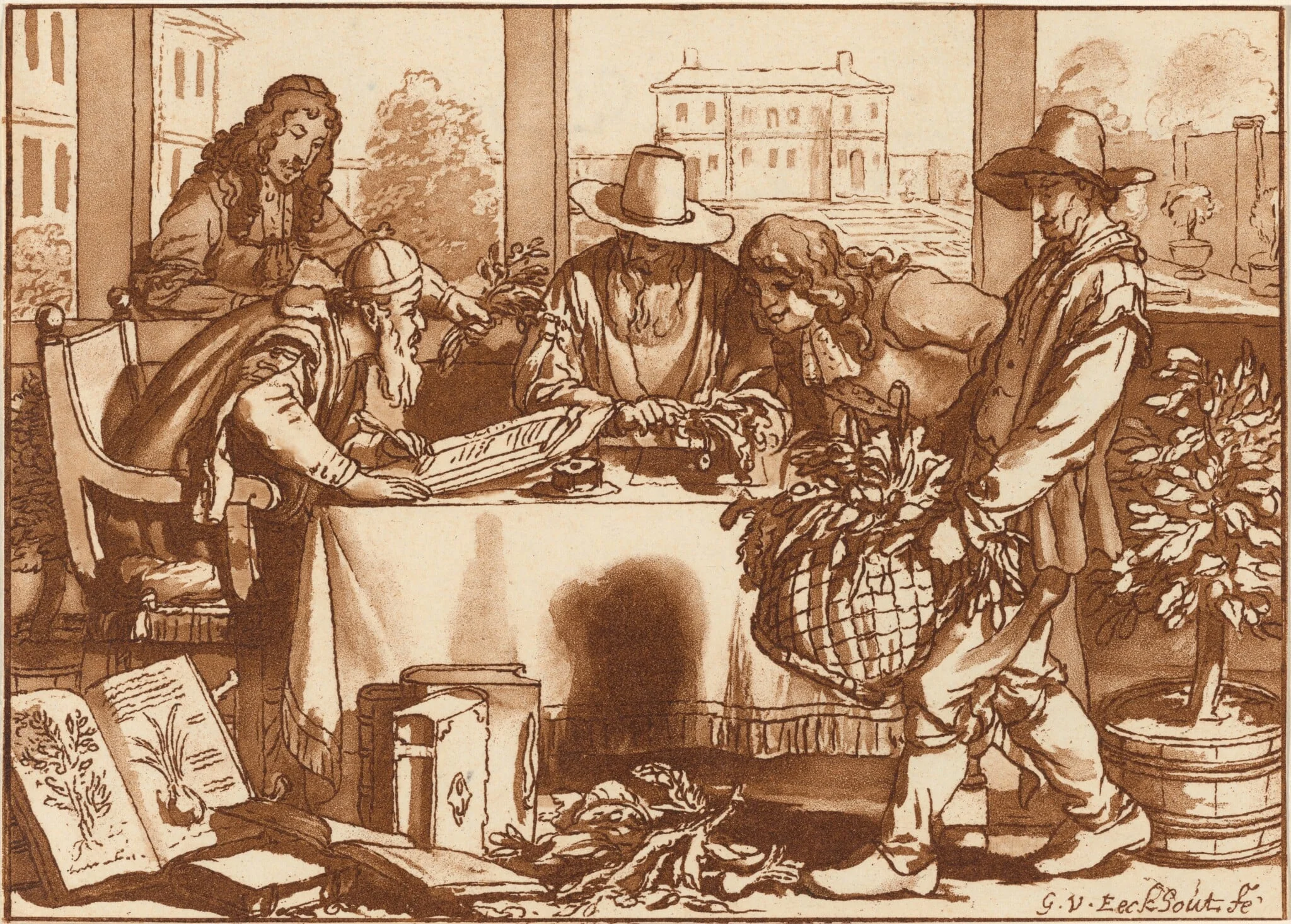 Horticulturist, by Jacobus Buys, ink, 1780