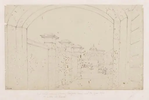 Chungqua's premises seen from the portico of the East India Company's 'factory' at Guangzhou (Canton)