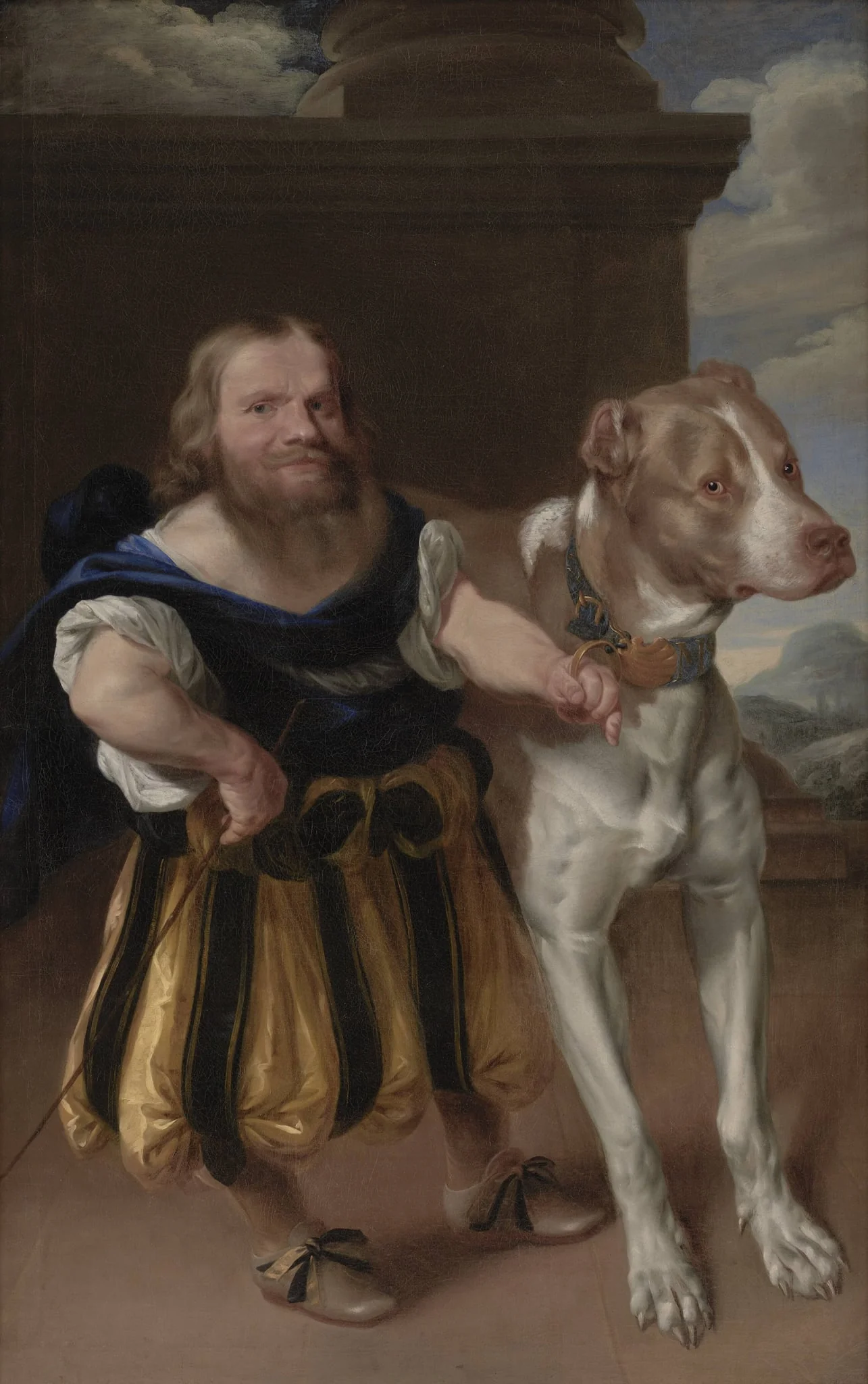 The Elector of Saxony's Italian Dwarf, Giachomo Favorchi with Princess Magdalene Sibylle's Dog, Raro, by Unknown, 1650