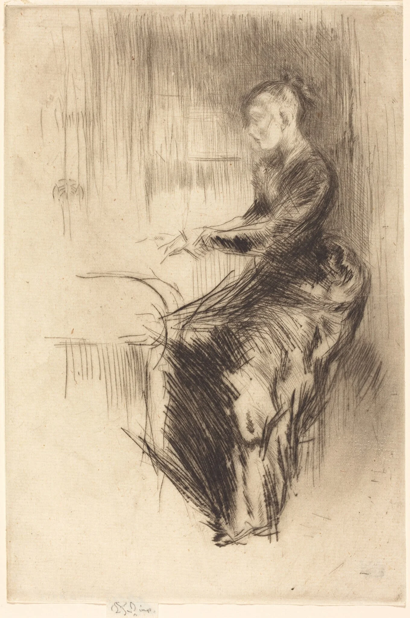The Piano, by James McNeill Whistler, ink, 1875