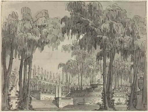A Palatial Garden with Circular Terraces