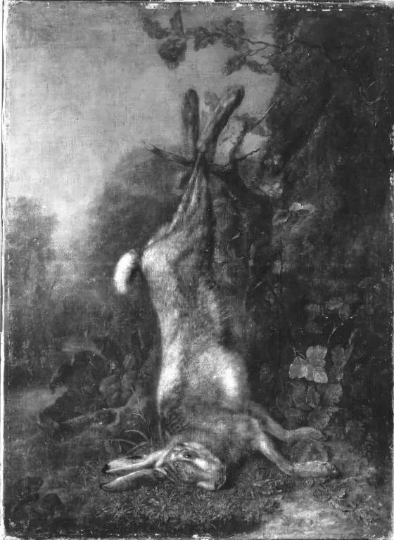 Jagdbeutestillleben mit einem Hasen