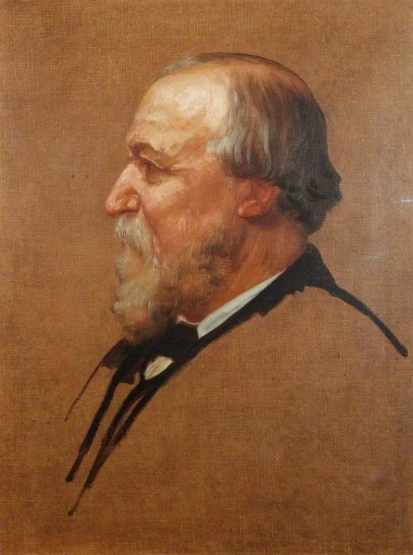 Robert Browning (1812–1889), by Alphonse Legros, oil, 1890