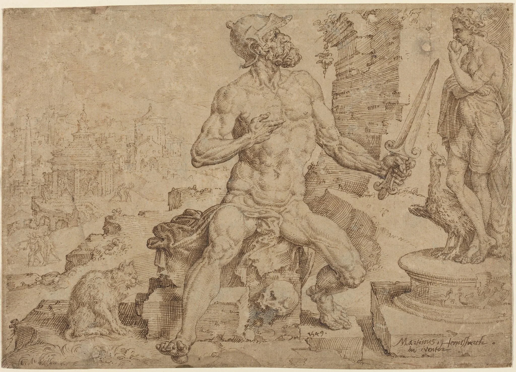 Simeon the Patriarch, by Maerten van Heemskerck, ink, 1549