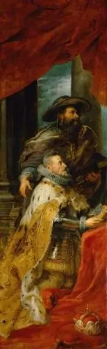 Ildefonso Altarpiece left panel (Archduke Albert with his patron saint Albert of Louvain)