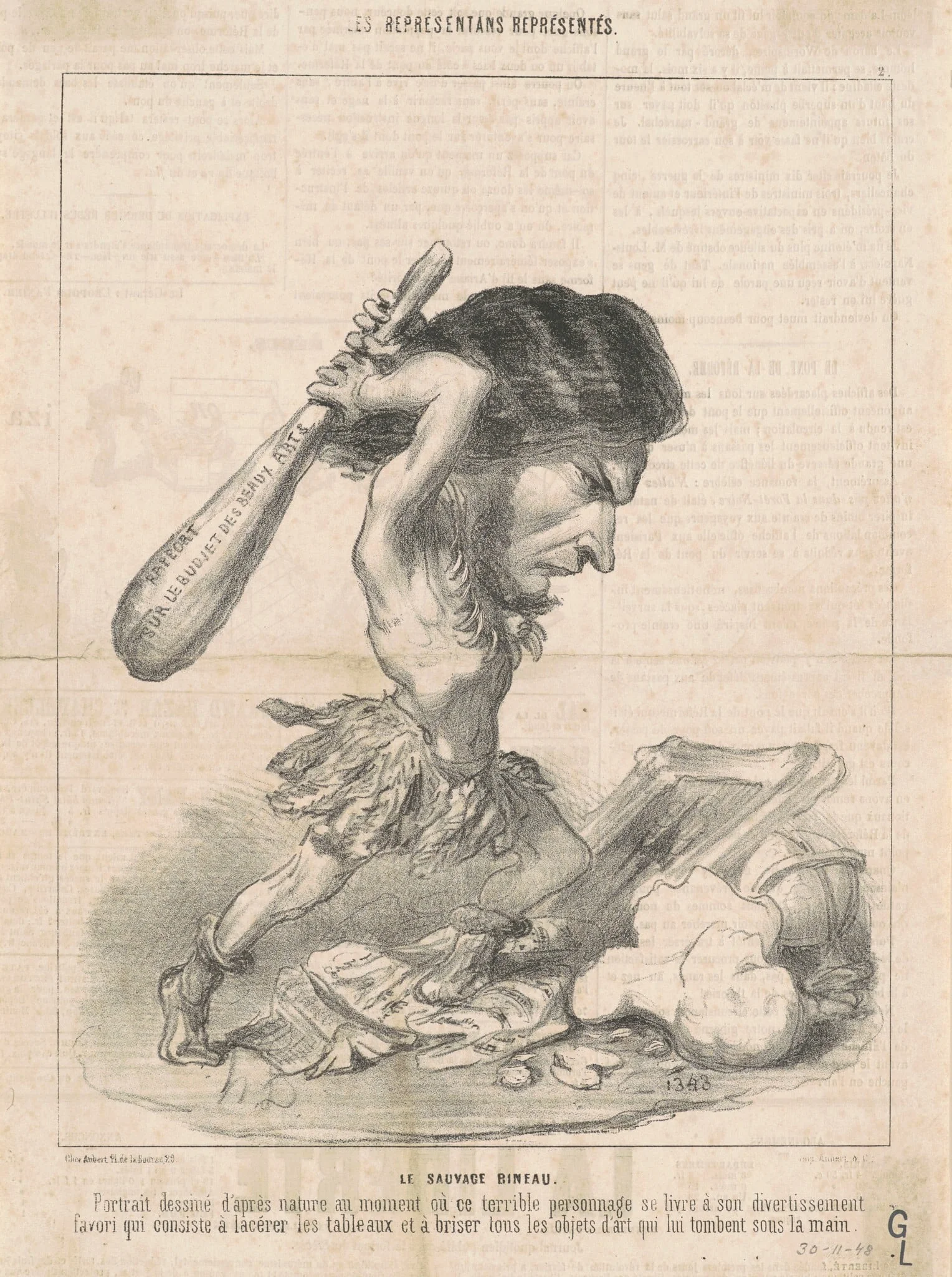 J. Martial Bineau (2nd Plate), by Honoré Daumier, ink, 1848