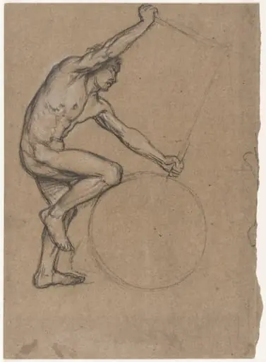 Study for the painting, "The Catapult", exhibited at the Royal Academy, 1868