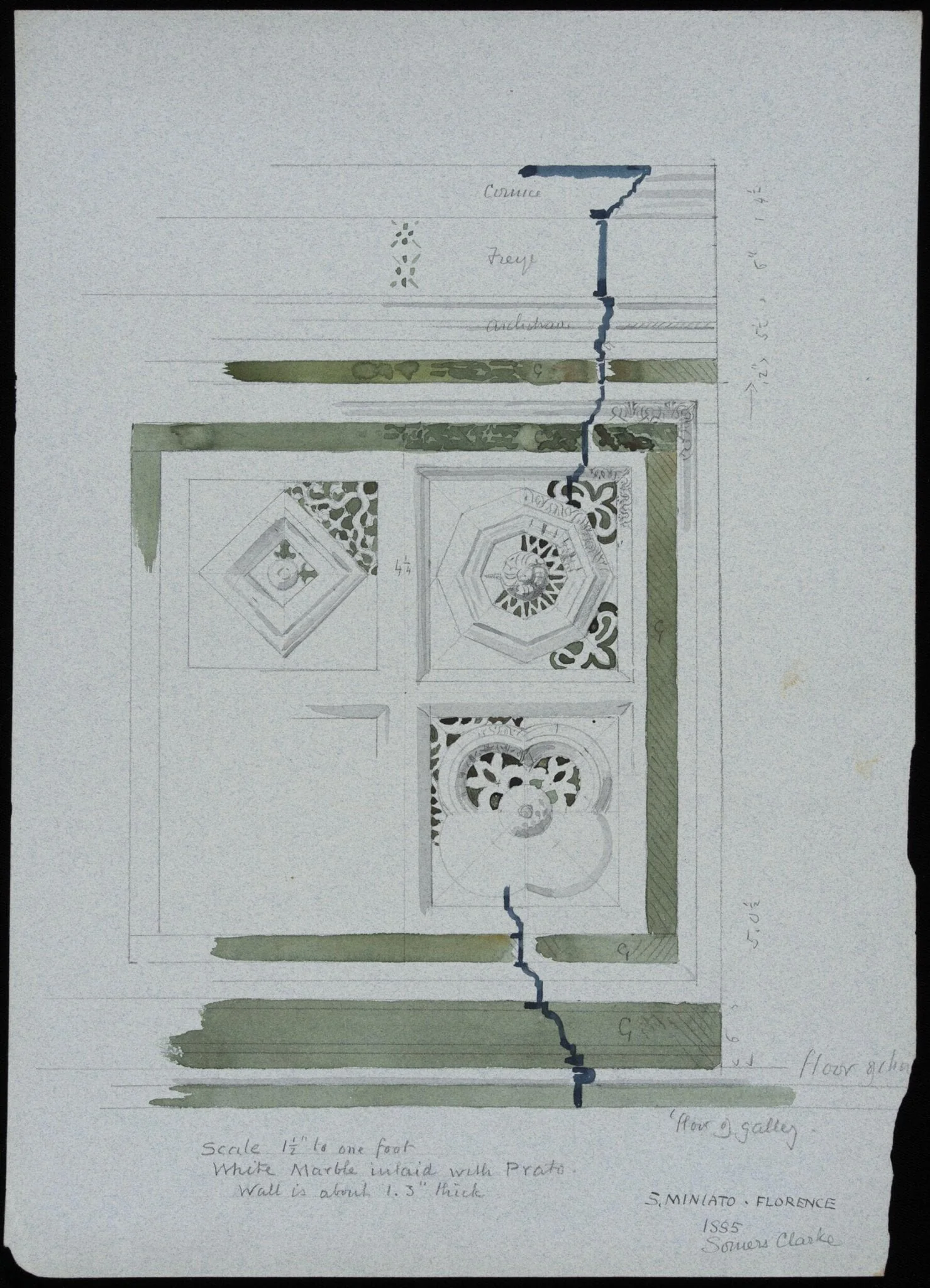 Details of marble inlay, Church of S. Miniato, Florence