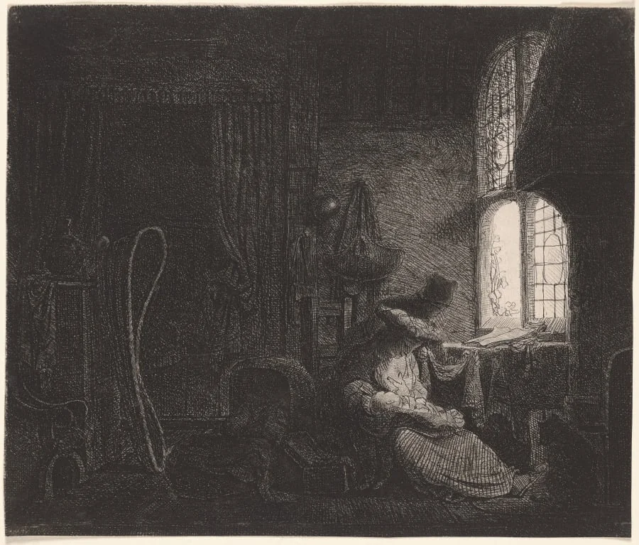 The Holy Family in an Interior, by Ferdinand Bol, 1643