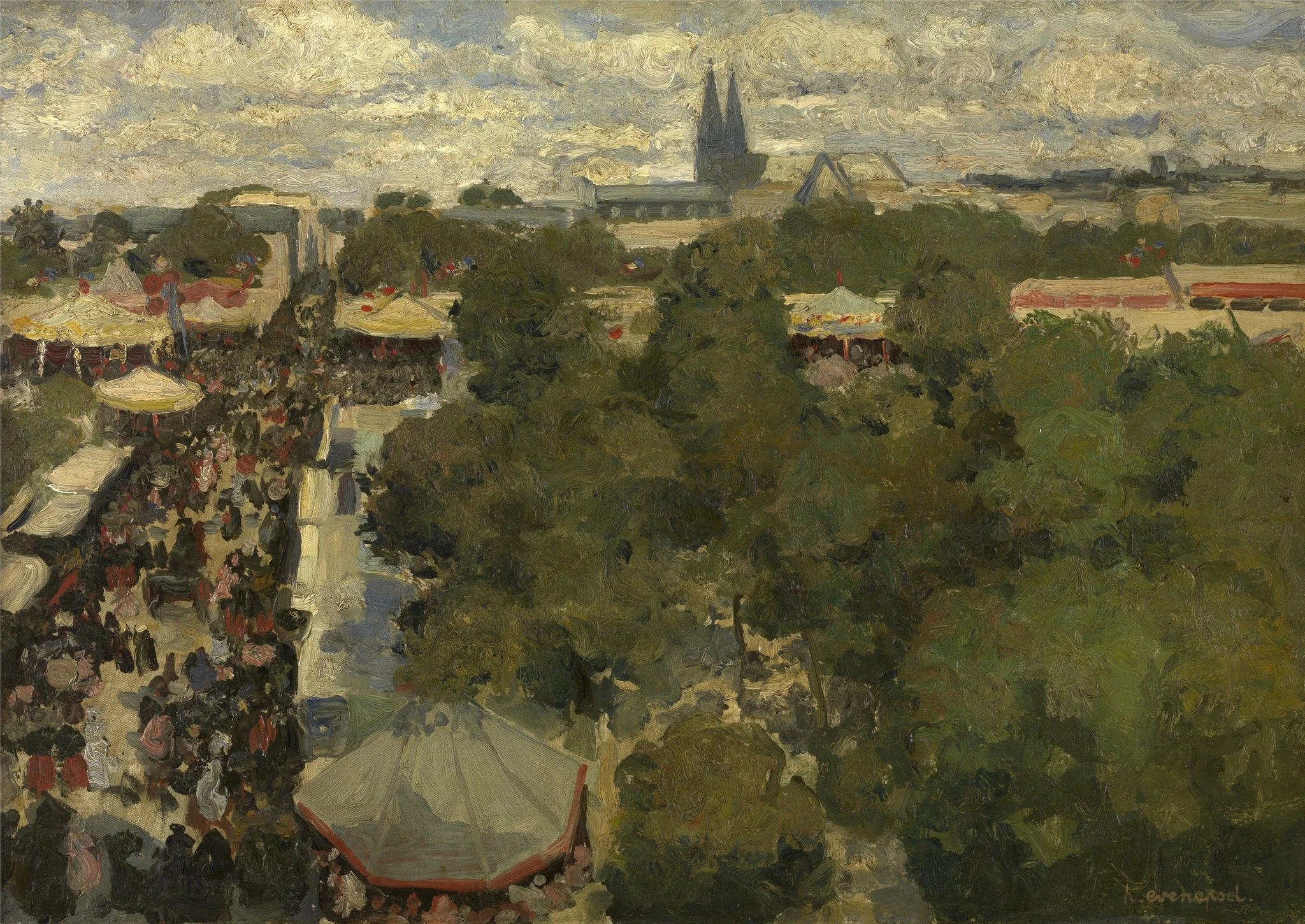 Sunday Fair at Les Invalides, by Henri Evenepoel, oil, 1899