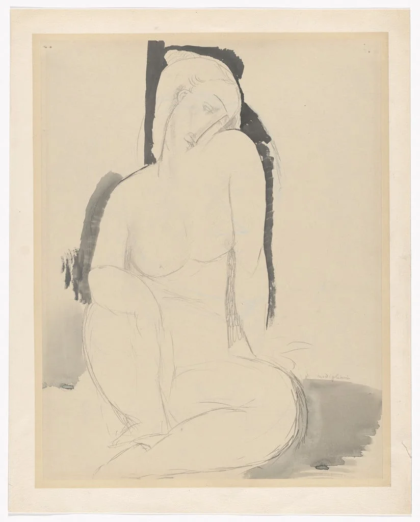 Untitled, by Amedeo Modigliani, watercolor, 1914