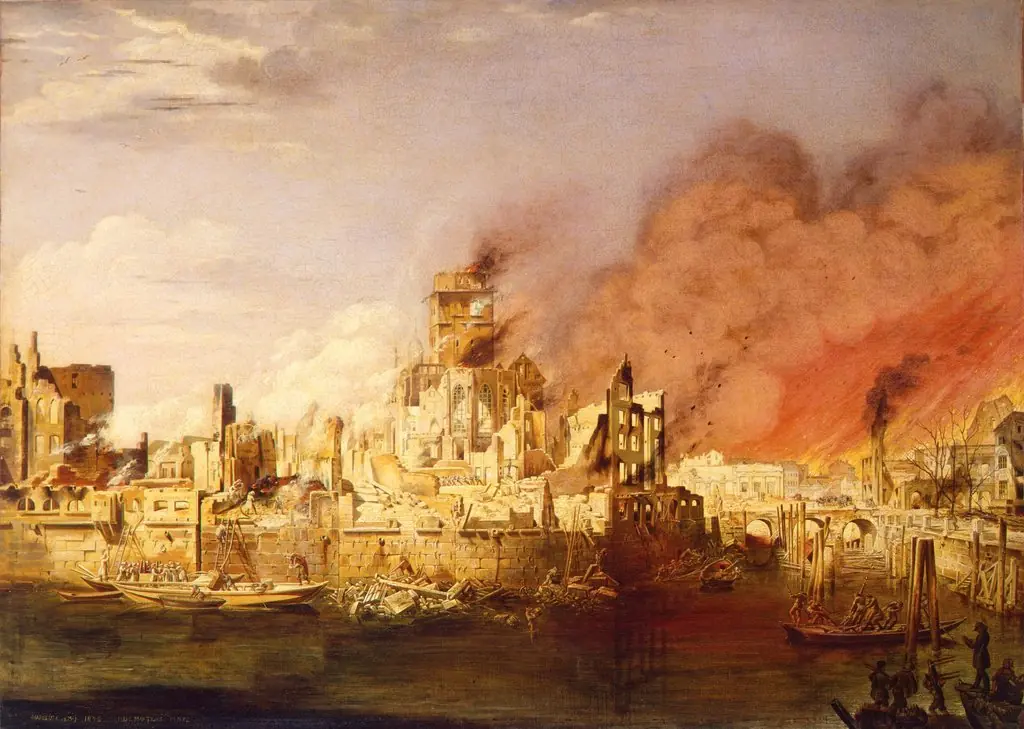 The Great Fire of Hamburg on May 5, 1842