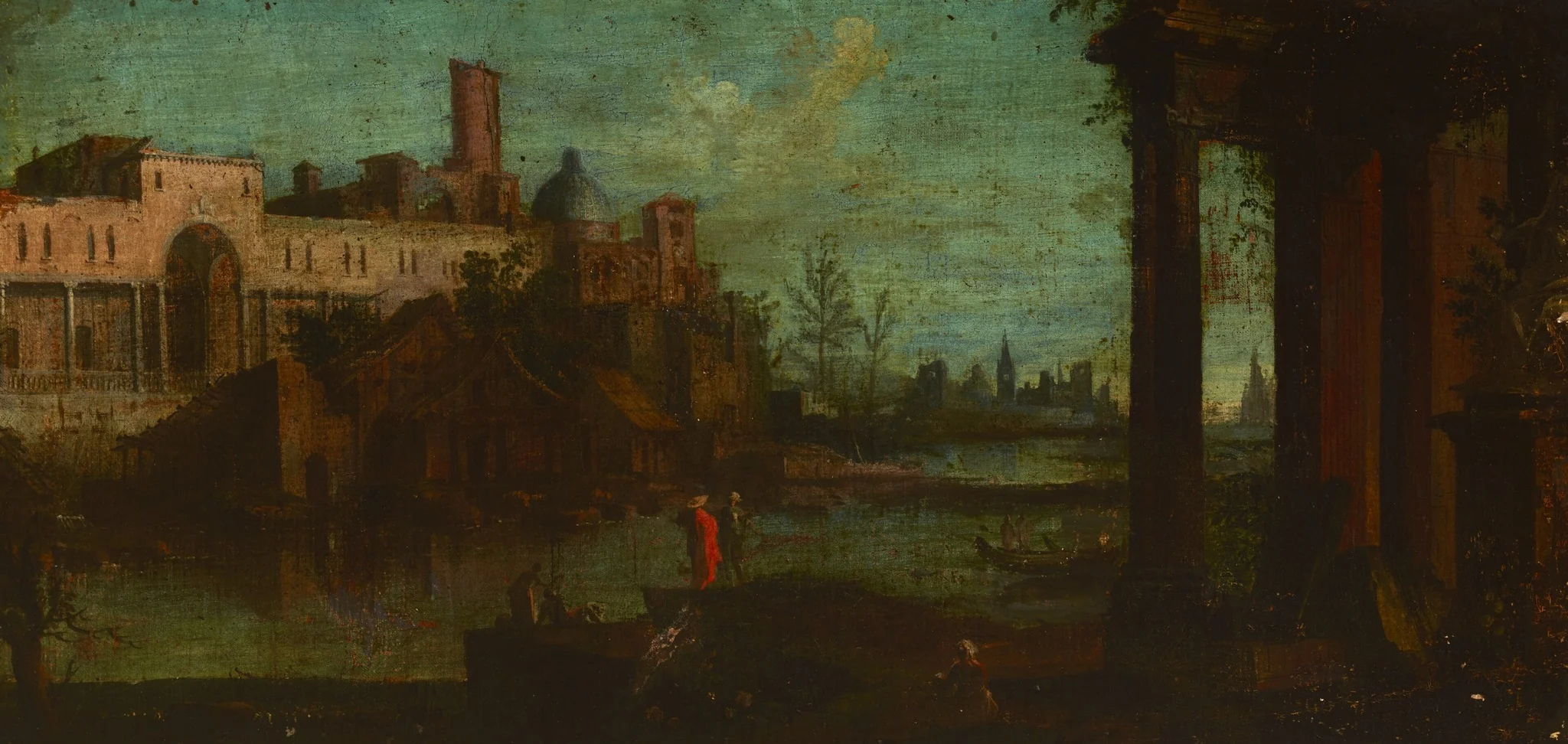 Architectural Landscape, by Unknown, oil, 1750