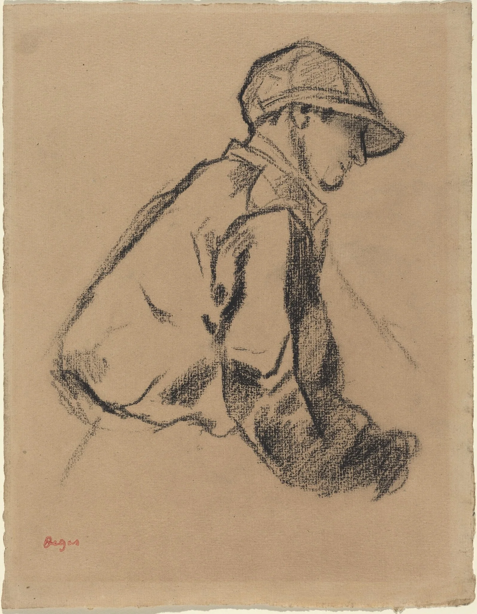 Study of a Jockey, by Edgar Degas, charcoal, 1884