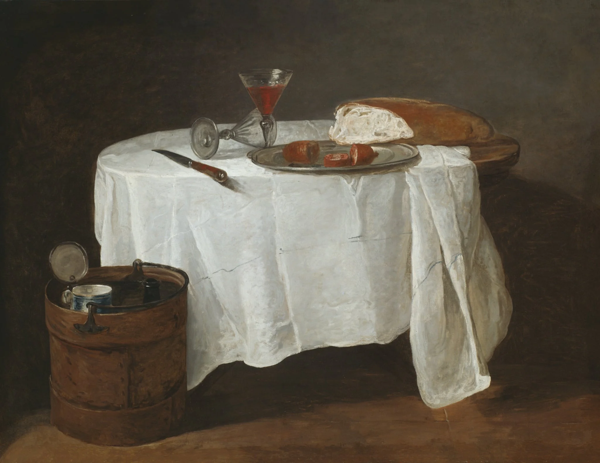 The White Tablecloth, by Jean-Baptiste-Siméon Chardin, oil, 1732