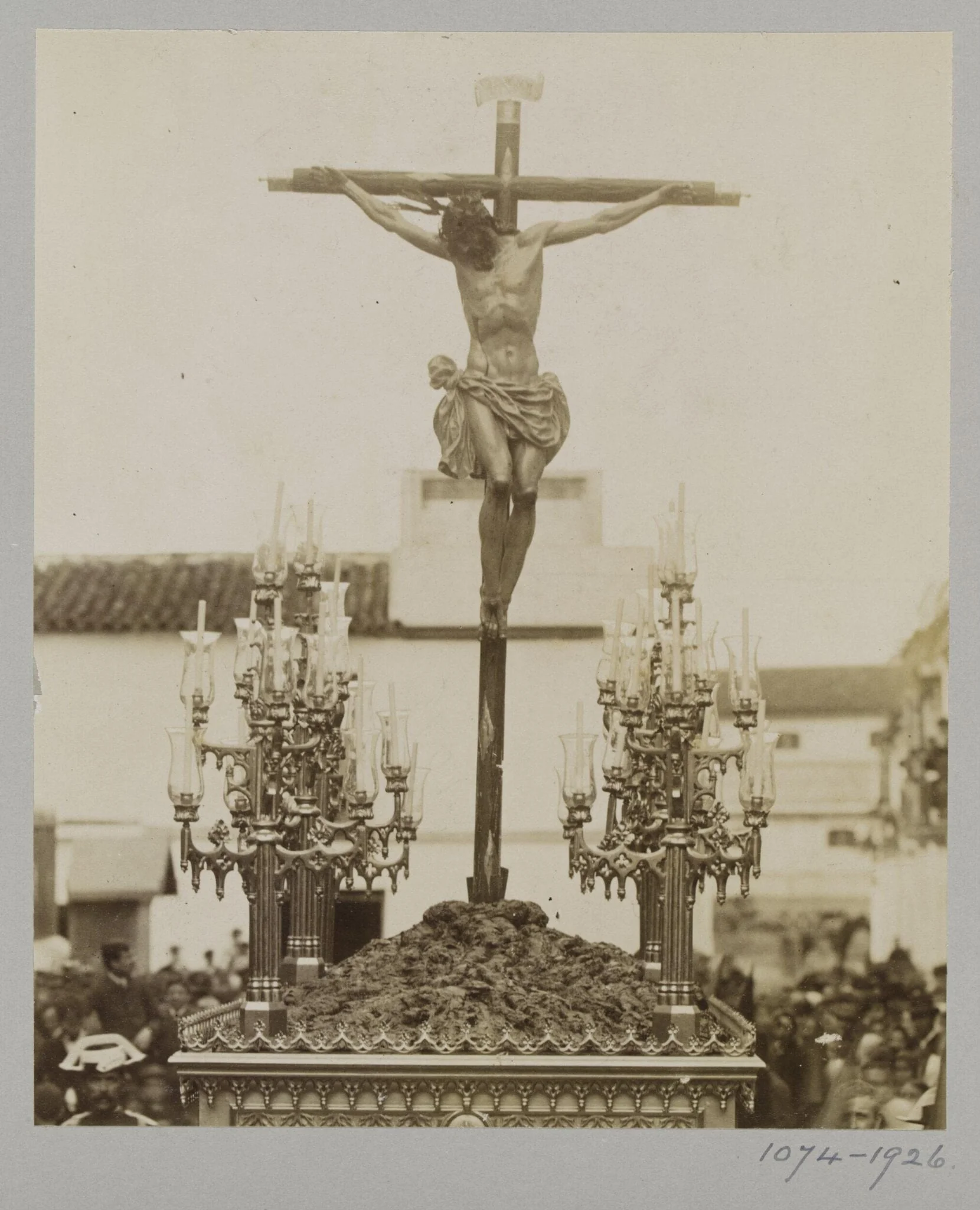 Processional statuary group belonging to the Fraternity of the Parish of San Bernardo, Seville', albumen print, late 19th century, by Unknown, photographic, 1850