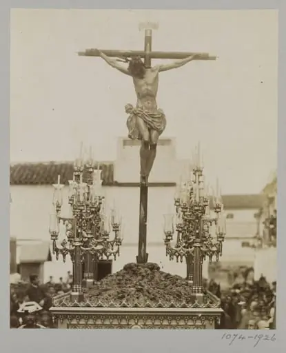 Processional statuary group belonging to the Fraternity of the Parish of San Bernardo, Seville', albumen print, late 19th century
