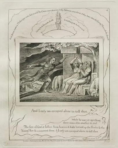 The Book of Job:  Pl. 4, And I only am escaped alone to tell thee