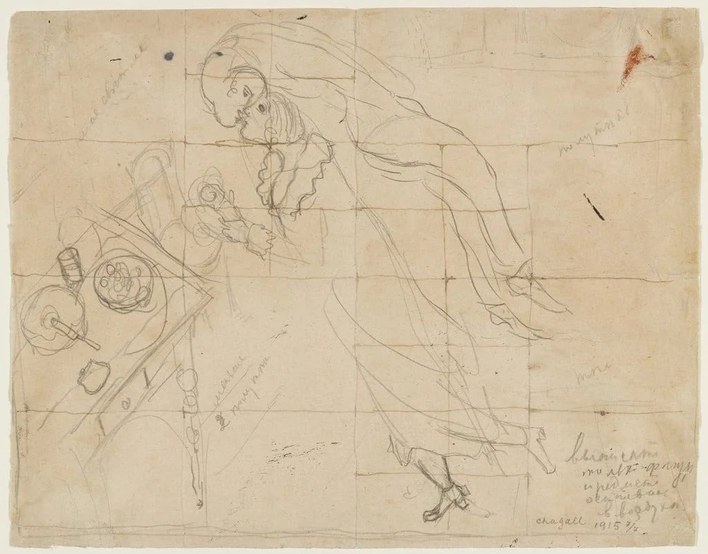 Untitled, by Marc Chagall, graphite, 1915
