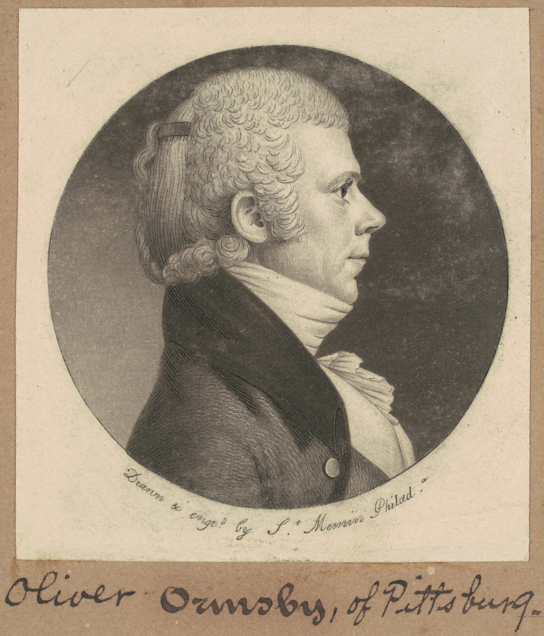 Oliver Ormsby, by Charles Balthazar Julien Févret de Saint-Mémin, ink, 1801