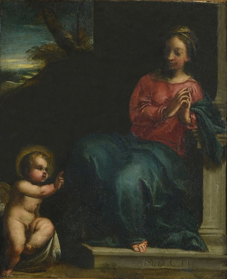 The Infant Christ blessing the Virgin